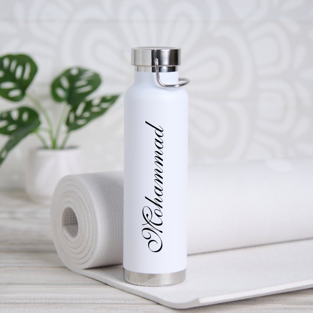 Personalized unik white youga water bottle (Yoga (Rotated))
