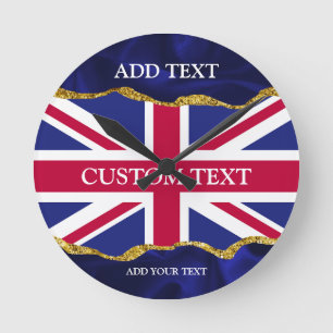 Personalized .Union Flag Wall Mounted Time Keeper Round Clock