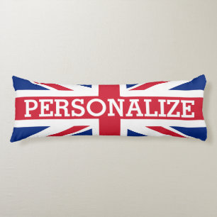 Personalized Union Jack Flag Body Pillow