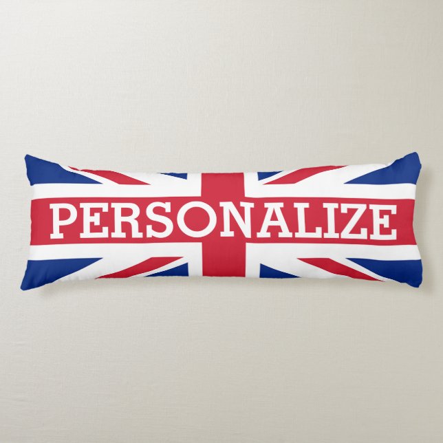 Personalized Union Jack Flag Body Pillow (Front)