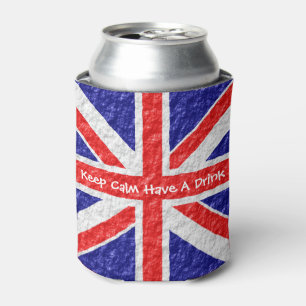 Personalized Union Jack Flag Design Can Cooler