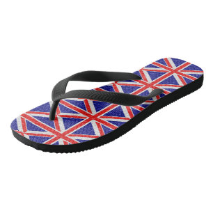 Personalized Union Jack Flag Design Flip Flops