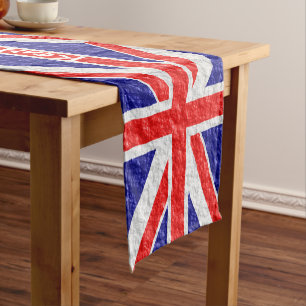 Personalized Union Jack Flag Design Short Table Runner