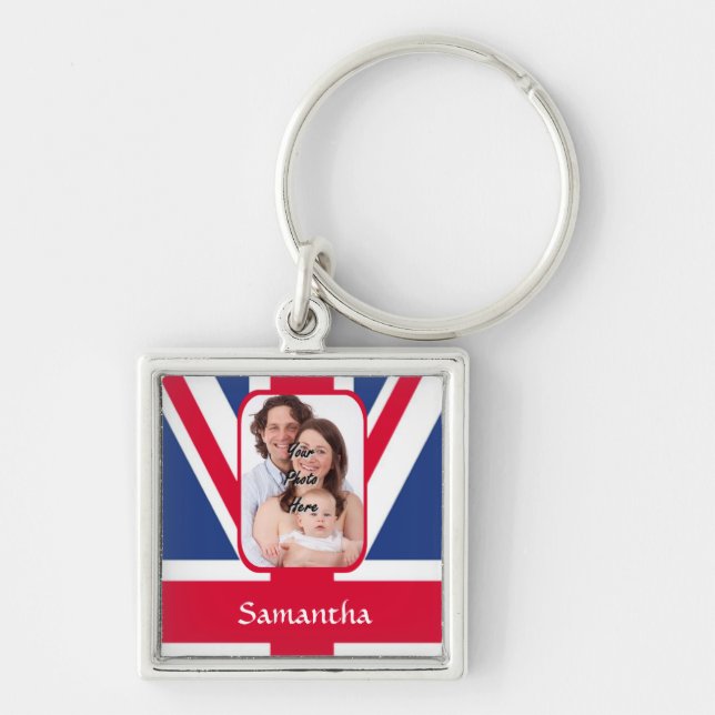 Personalized union jack keychain (Front)