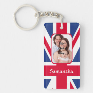 Personalized union jack keychain