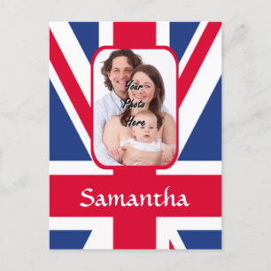 Personalized union jack postcard