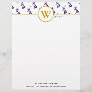 Personalized UNION JACK UK Map Letterhead