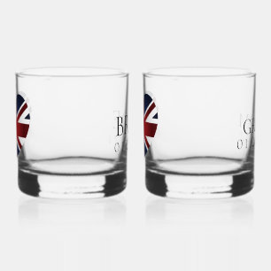 Personalized union jack wedding glasses