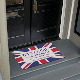 Personalized UNION JACK Welcome Doormat