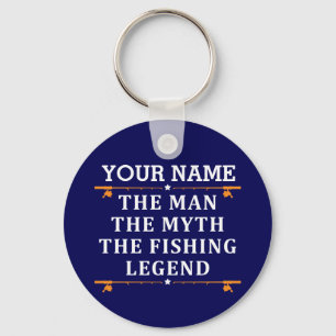 Personalized Unique Black and White Name Monogram Keychain