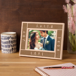 Personalized Unique Faith Love Hope Joy Typography Etched Frames