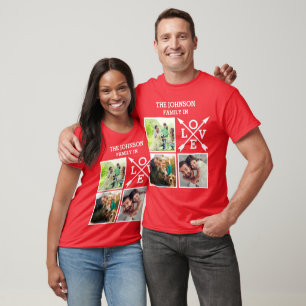 Personalized Unique Family In Love Photo Collage T-Shirt