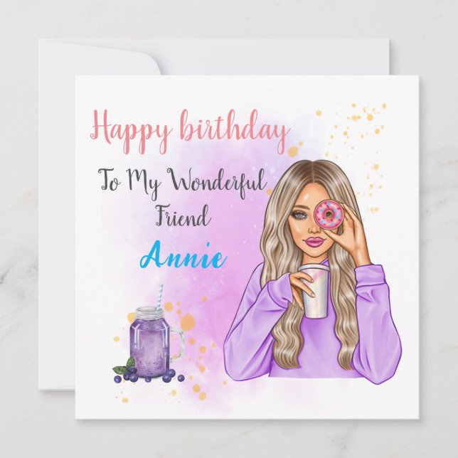 Personalized Unique Name Birthday Card fo Friend (Front)
