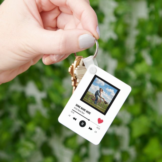 Personalized Unique Photo Our Song Couples Gift Keychain (Hand)