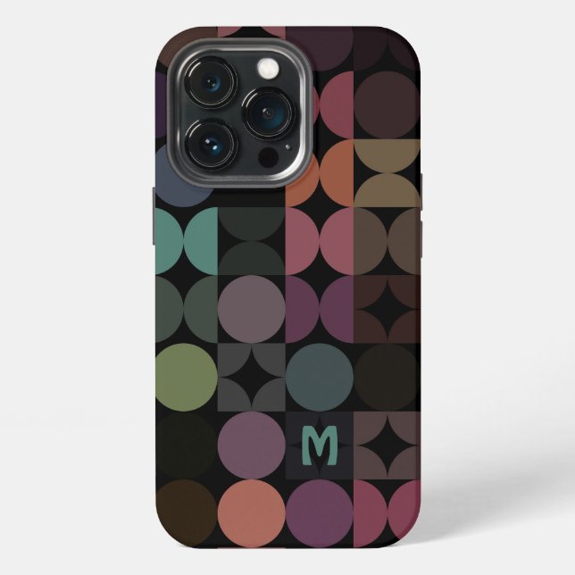 Personalized Unique Retro Geometric Art Pattern iPhone Case (Back)