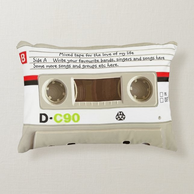 Personalized Unique Retro Mixed cassette tape  Accent Pillow (Front)