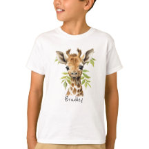 Personalized Unisex Giraffe T-Shirt for Kids