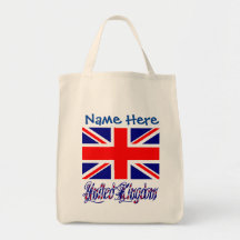 Personalized United Kingdom Flag Heritage Tote Bag