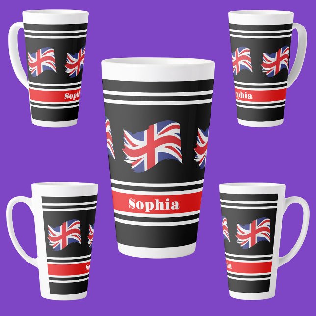 Personalized United Kingdom Flag  Latte Mug (Creator Uploaded)