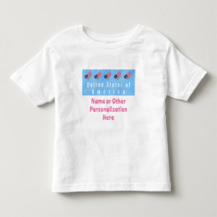 Personalized United States of America Flags & Maps Toddler T-shirt