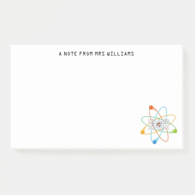 Personalized UP AND ATOM Fun Science Post-it Notes (Front)