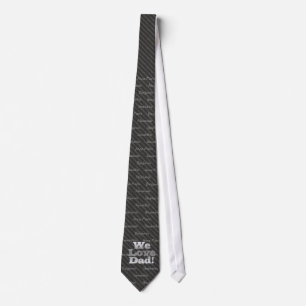 Personalized up to 5 Names Grey Stripe We Love Dad Tie