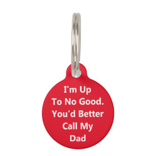 Personalized Up To No Good Pet Tag
