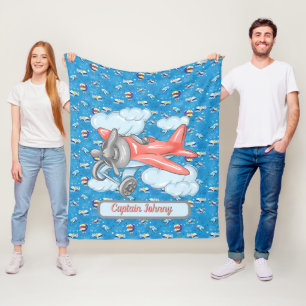 Personalized Up Up And Away Fleece Blanket