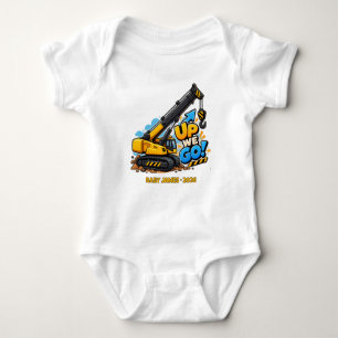 Personalized Up We Go Little Crane Baby Bodysuit