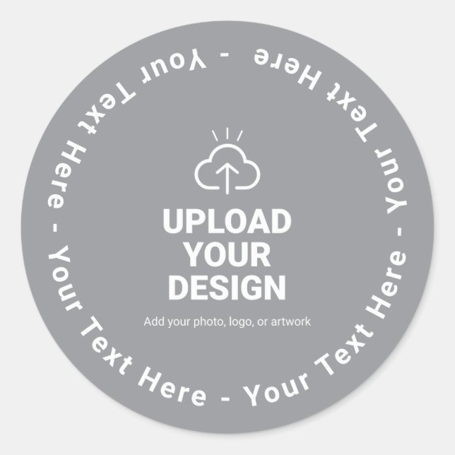 Personalized Upload Your Design and Text Classic Round Sticker (Front)