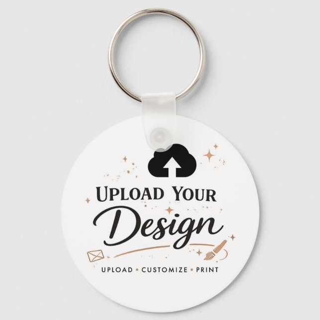 Personalized Upload Your Design Logo Keychain (Front)