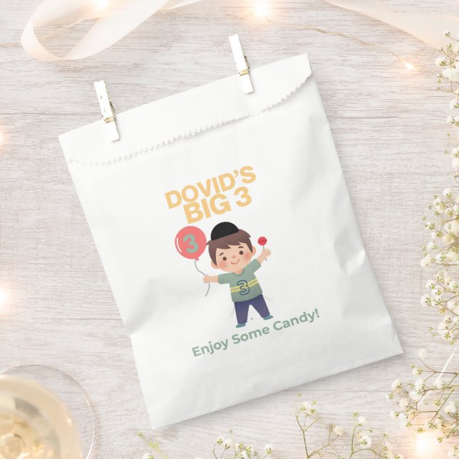 Personalized Upsherin Boy Favour Bags/Pekalach Bag (Clipped)