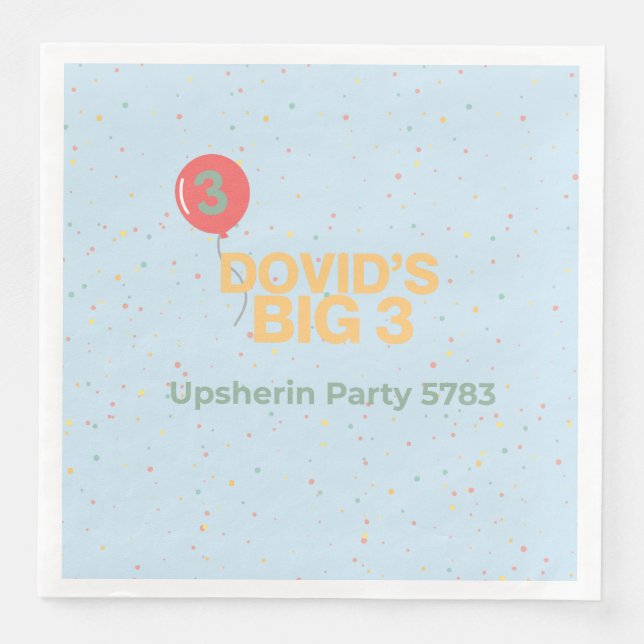 Personalized Upsherin Napkin (Front)
