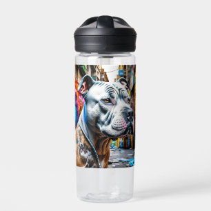 Personalized Urban Graffiti Street Art Pitbull Water Bottle