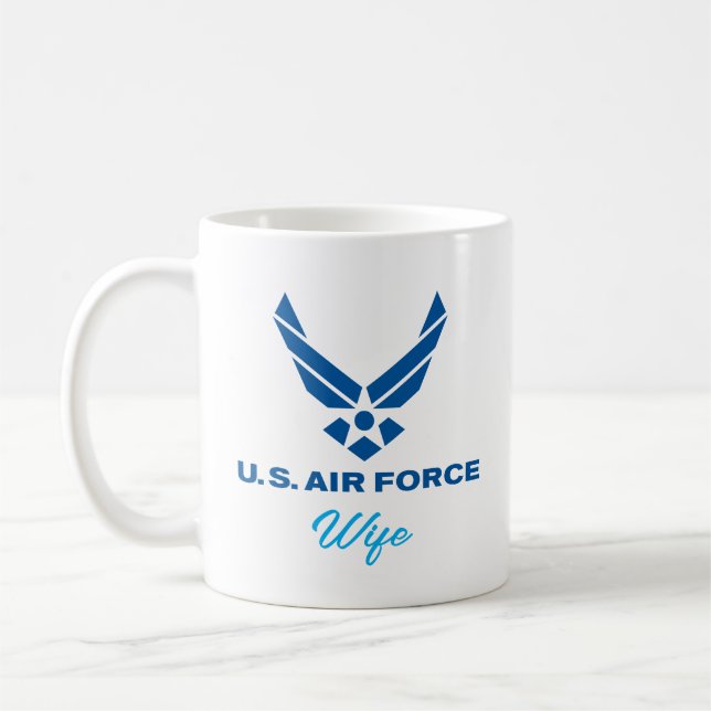 Personalized US Air Force Wife Coffee Mug (Left)