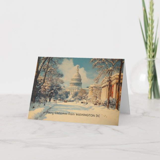 Personalized US Capitol Washington DC Christmas Holiday Card (Front)