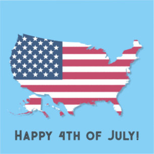 Personalized US Map and Flag Red White Blue