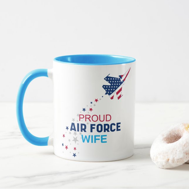 Personalized US Proud Air Force Wife Mug (With Donut)