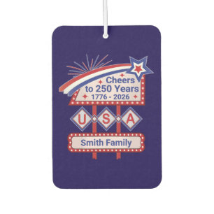 Personalized USA 250–Patriotic Retro Marquee Air Freshener