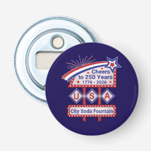 Personalized USA 250–Patriotic Retro Marquee Bottle Opener