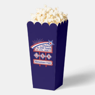 Personalized USA 250–Patriotic Retro Marquee Favor Box