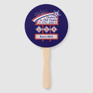 Personalized USA 250–Patriotic Retro Marquee Hand Fan