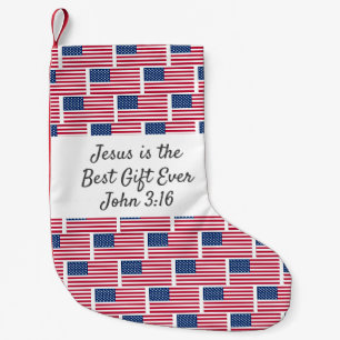 Personalized USA AMERICAN FLAG Small Christmas Stocking
