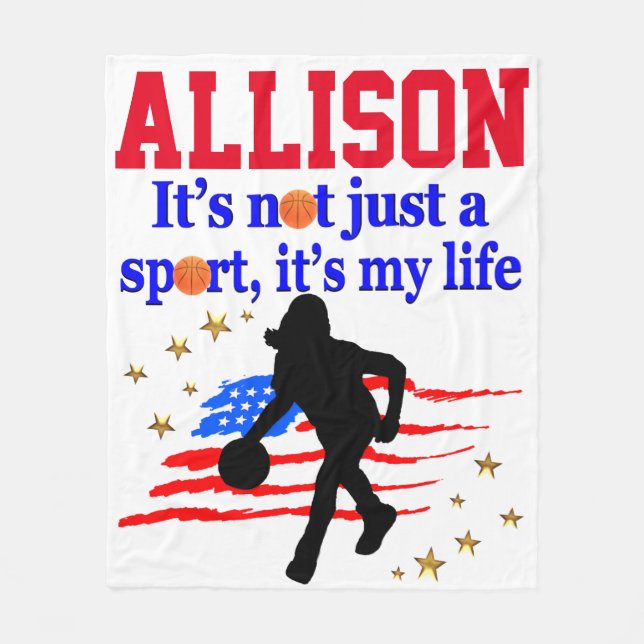 PERSONALIZED USA BASKETBALL FLEECE BLANKET (Front)