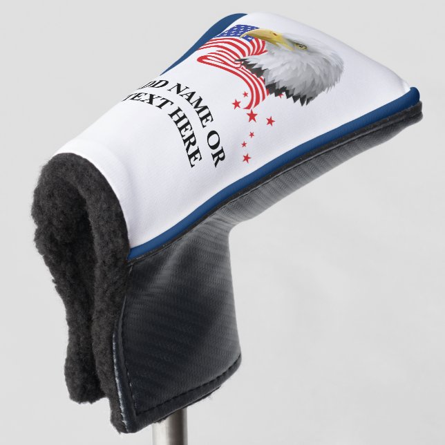 Personalized USA Eagle Golf Putter Cover (3/4 Front)