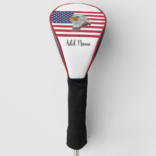 Personalized USA Flag Eagle Golf Head Driver Cover