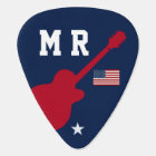 Personalized USA Flag Guitar Music