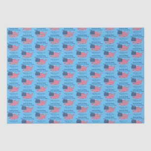 Personalized USA Flag, Map Happy 4th of July Blue Tissue Paper