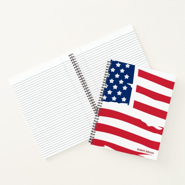Personalized USA Flag Notebook  (Inside)