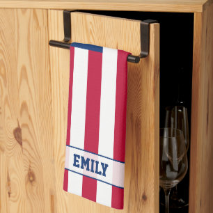 Personalized USA Flag Stars and Stripes Kitchen Towel